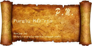 Purgly Márta névjegykártya